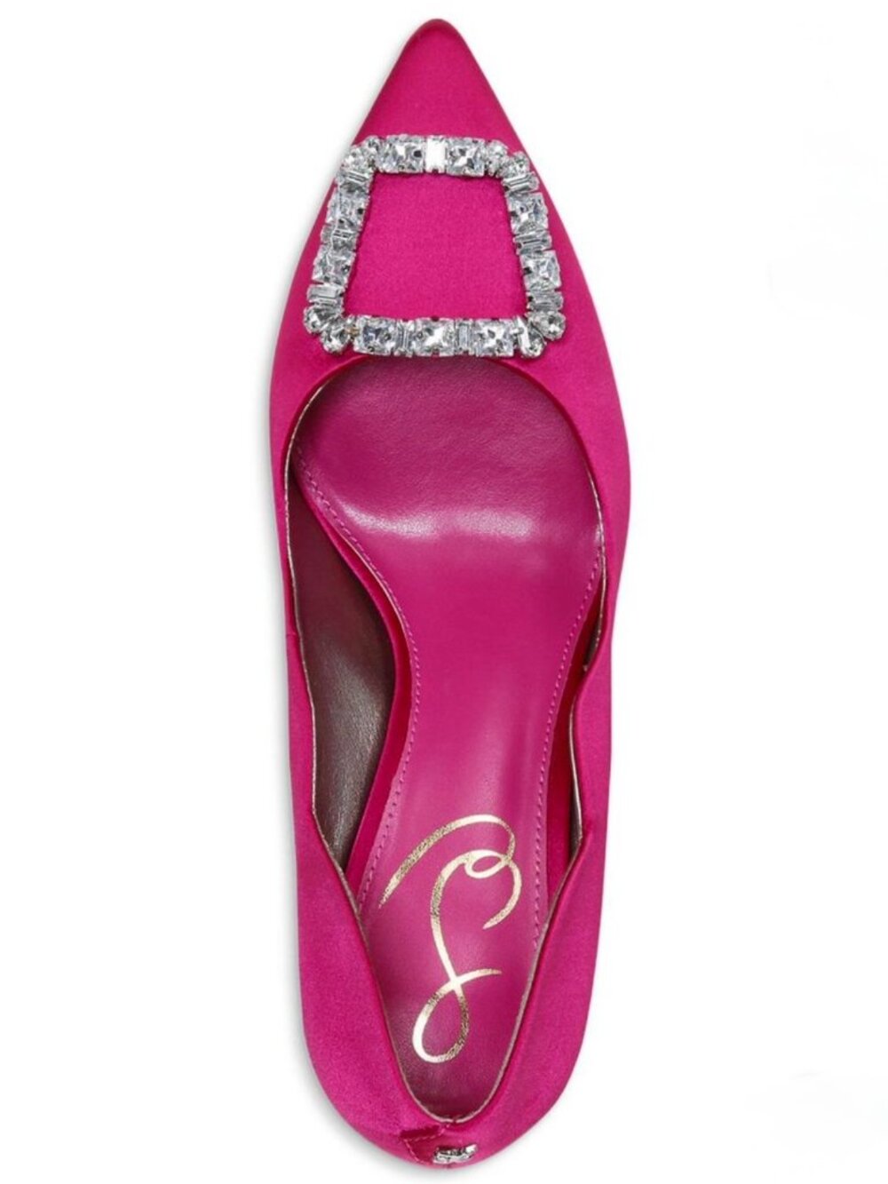 9 Sam Edelman Harriett Pink Fuchsia Pointed Toe Pump Heels Stiletto Rhinestone - Picture 10 of 16